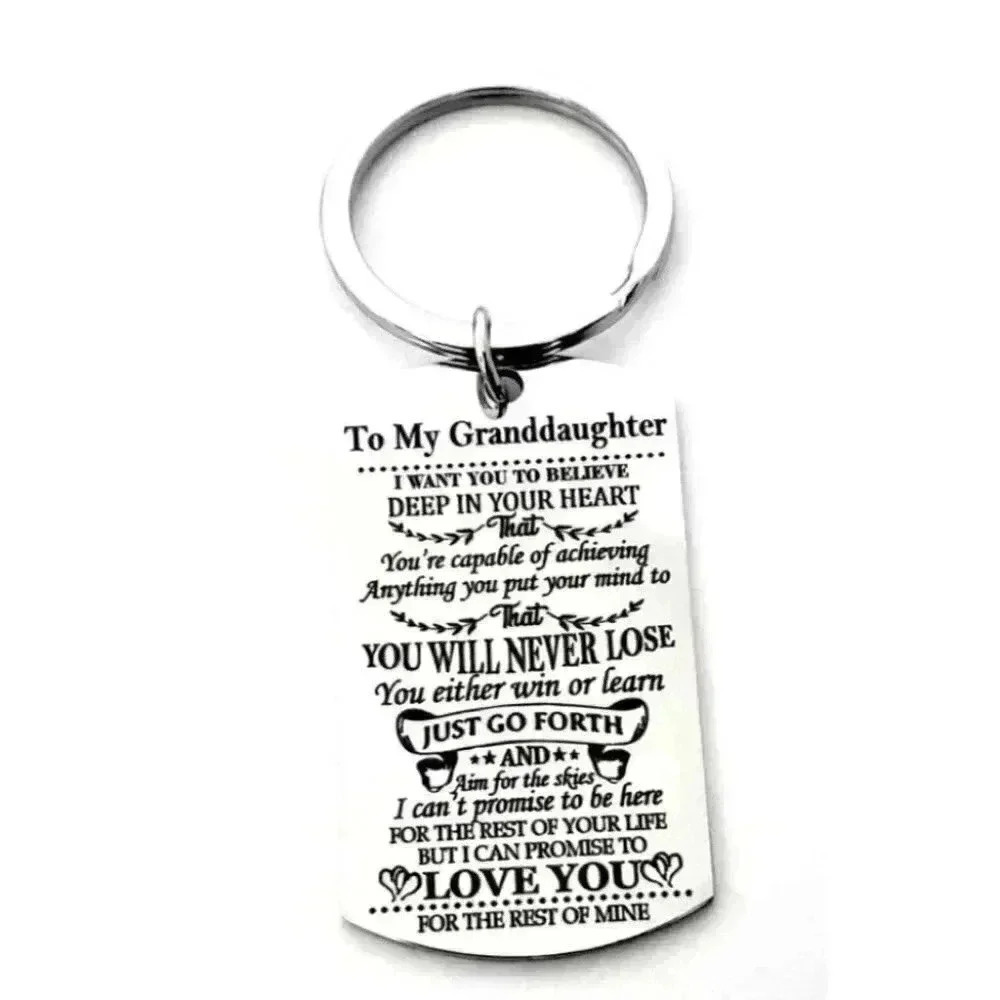 To My Granddaughter Love You Rest Of Mine Keychain